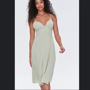 Forever 21 Sage Green Tie Strap Cami Dress